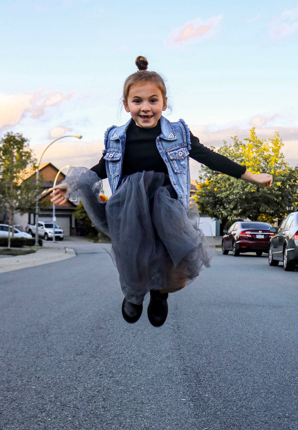 Long Sleeve Audrey Tulle Dress-Weston Kids