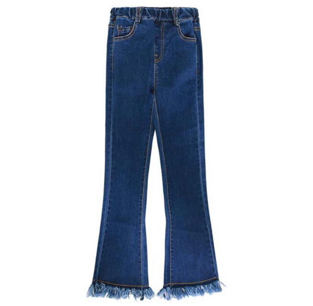 Distressed Hem Jeans-Weston Kids