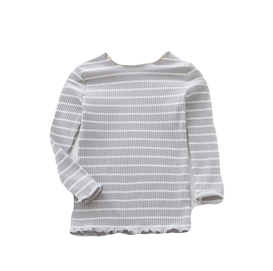Striped Ribbed Long Sleeve Top-Weston Kids
