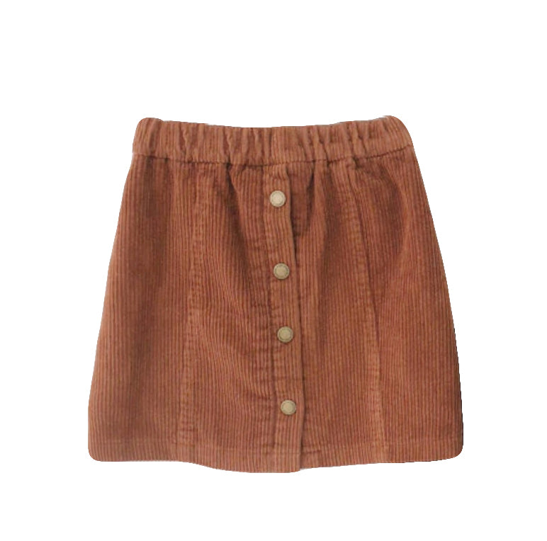 Corduroy Button Down Skirt-Weston Kids