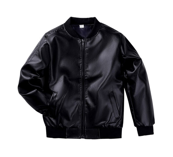 Faux Leather Bomber-Weston Kids