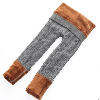Cable Knit Applique Fleece Lined Leggings-Weston Kids