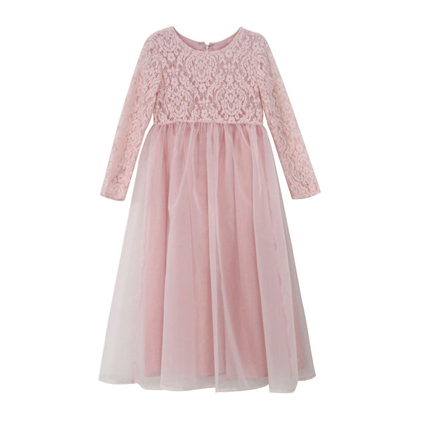 Soft Pink Lace & Toole Gown-Weston Kids