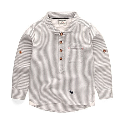 Striped Square Collar Shirt-Weston Kids