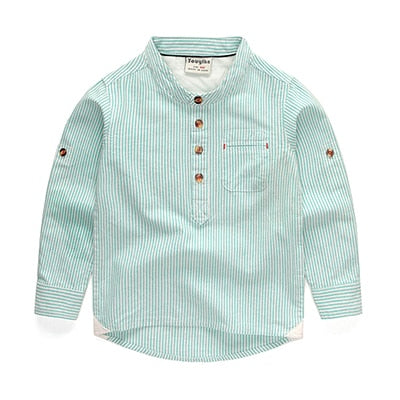 Striped Square Collar Shirt-Weston Kids